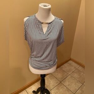 Michael Kors Black & White Top with Signature Bar